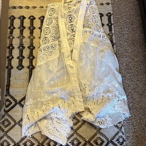 Anthropologie Meadow Rue lace crochet vest